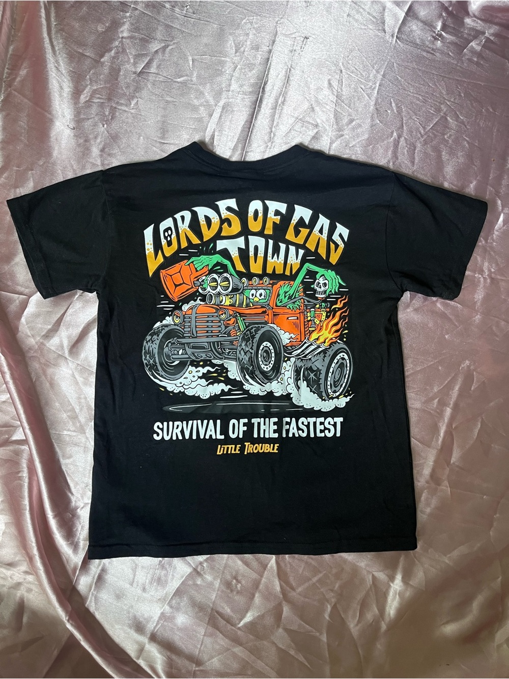 Little Trouble 'Lords of Gas Town' Black Graphic Tee - Size 5T